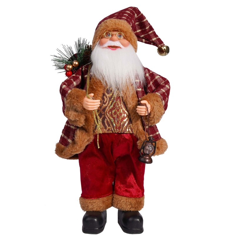 越境クリスマス新商品 プラスチック製サンタクロース人形 ショーウィンドウ装飾用品 12inch 立ち姿サンタクロース|undefined