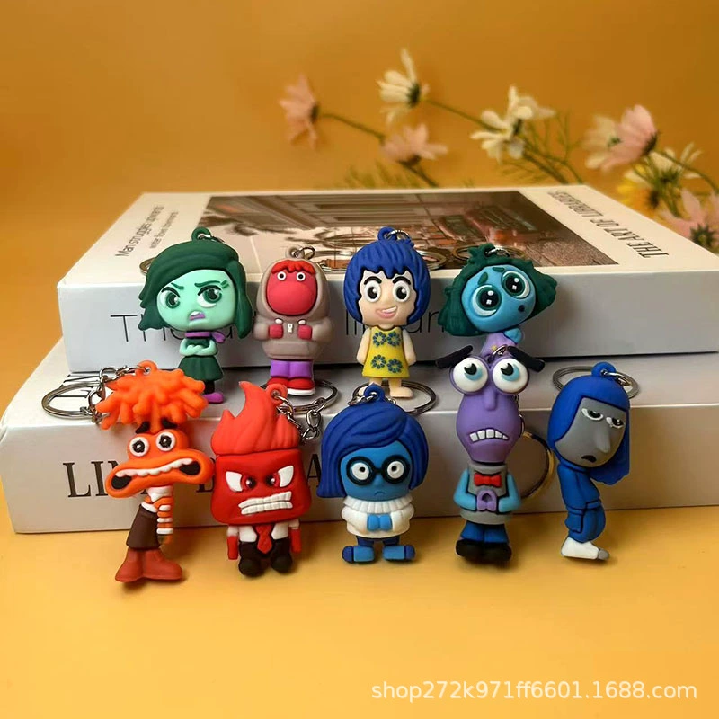 Cartoon keychain, doll, three dimensional backpack accessory from soft rubber, Birthday gift