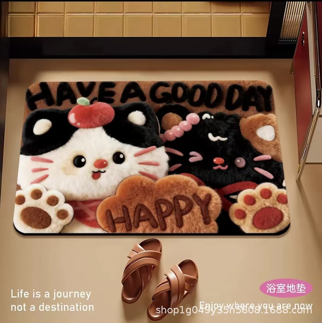好朋狗浴室硅藻泥软质地垫防滑吸水易打理卫生间脚垫硅藻泥地垫