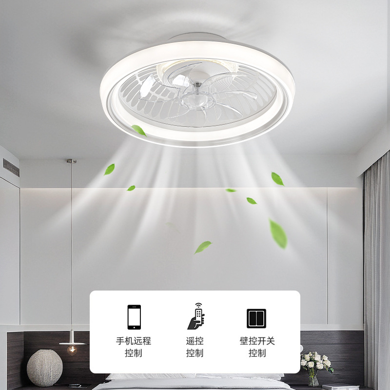 Lámpara de Techo con Ventilador de PVC y ABS, Regulable, Control por App, para Dormitorio
