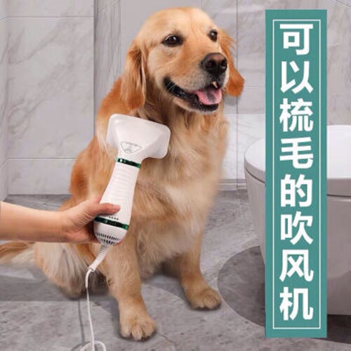 Cross-border pet hair dryer comb, 2-in-1 hot air comb for dehairing, pet grooming hair dryer and comb in one, pet supplies