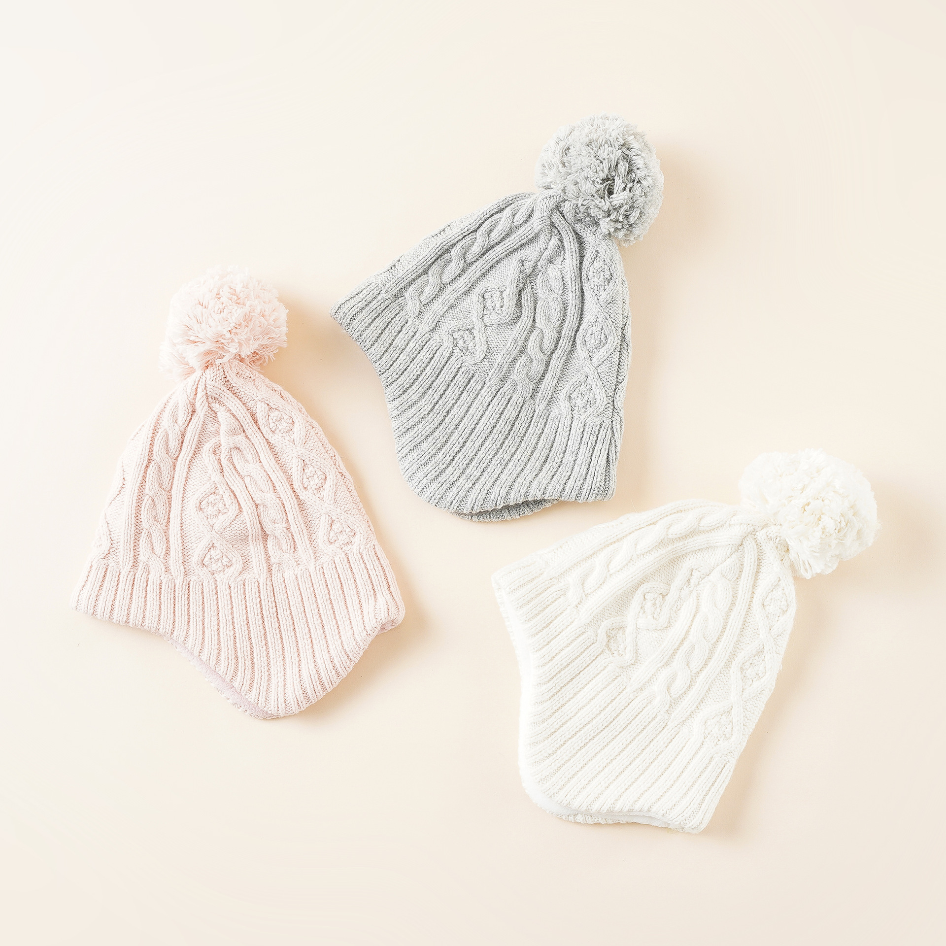 2021 nuevo sombrero de invierno para niños cálido Lei Feng sombrero de invierno bebé sombrero de lana de punto sombrero de protección para los oídos de las niñas niños