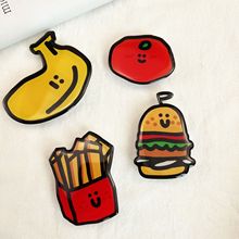 创意卡通气囊支架亚克力滴胶可伸缩折叠懒人薯条香蕉手机支架