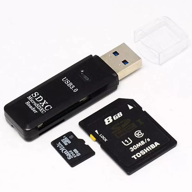 USB3.0读卡器高速二合一microSD/TF/SD内存卡相机读卡器厂家批发