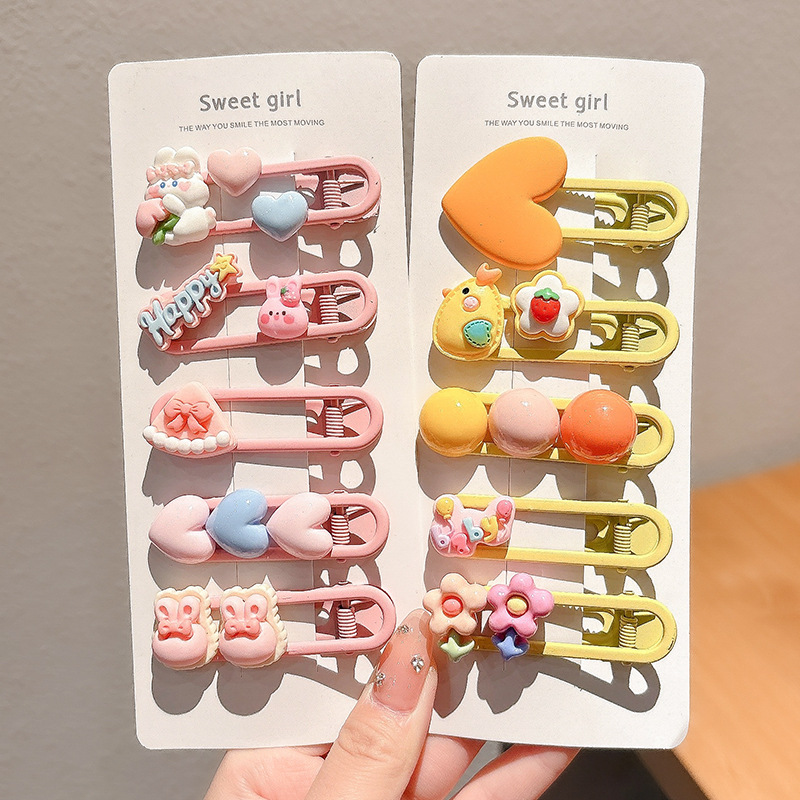 2024 nuevo clip BB de color lindo clip de cabello de boca de pato chica lateral clip de frange para niños tocado tarjeta de cabello rotura