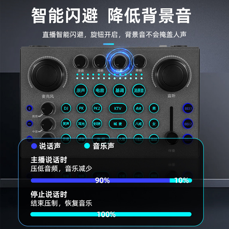 新型A3生中継サウンドカード設備ディザトーン速手k歌音響無線マイク携帯電話パソコン共通|undefined