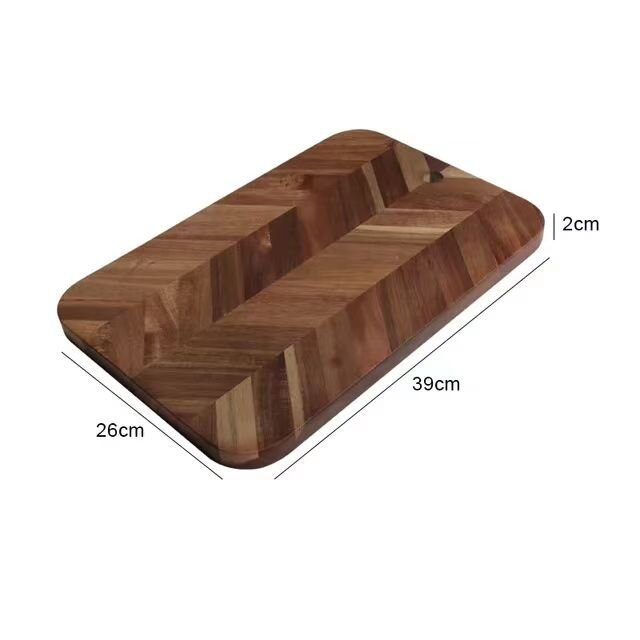 Tablero de cortar de madera de acacia transfronterizo grande con mango corte de vegetales costura de frutas hogar tabla de cortar de madera maciza bandeja de carne creativa