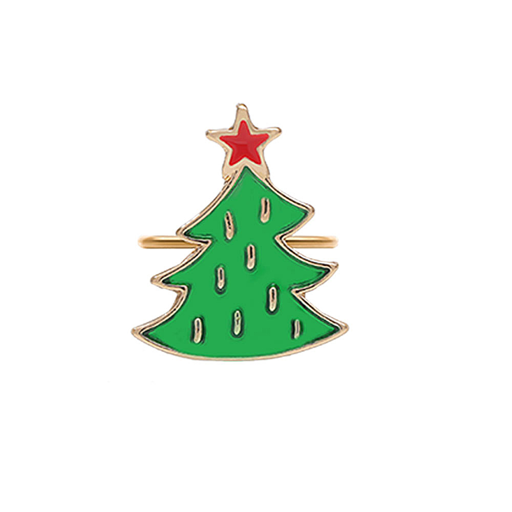 Navidad metal servilleta anillo ELK Garland árbol de Navidad copo de nieve servilleta anillo de comercio exterior servilleta hebilla Decoración de mesa
