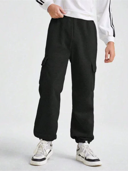 Big Kids' European Size Workwear Jogger Sweatpants, Children's Casual Sports Pants, Versatile, Durable, Comfortable Cross-Border Sweatpants