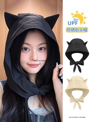 帽子 レディース 夏旅行 速乾 薄手 つば帽子 和風 かわいい耳 日よけ 日焼け止め 漁師プルオーバー帽子