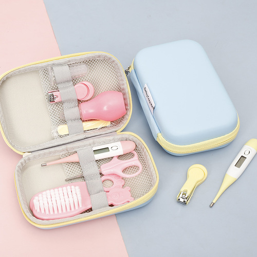 Manufacturer supplies foreign trade English baby comb nasal aspirator set thermometer care package 8-piece gift set