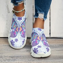 H 52962 Butterfly Pattern Knit Sneakers �����˶�Ь �羳����