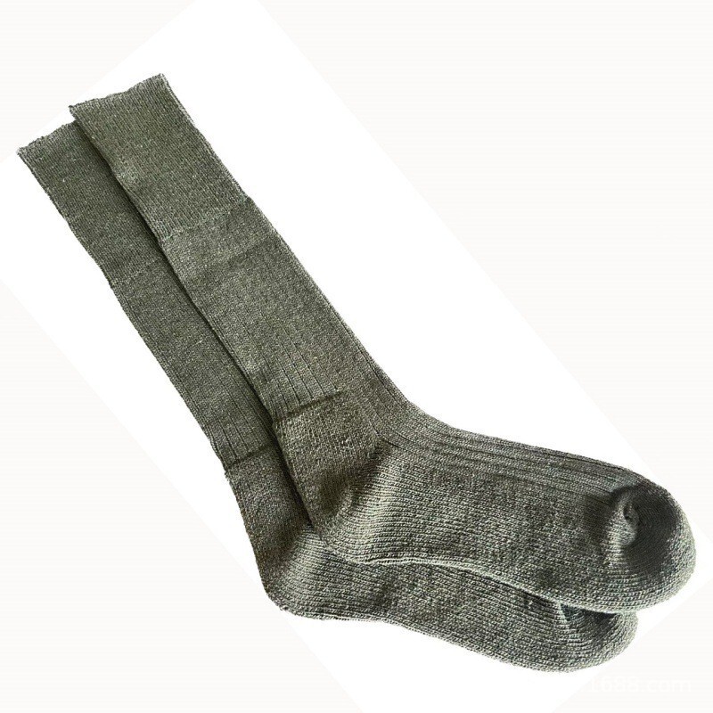 Army Green Wool Striped Socks for Military Use, Jungle Army Green Socks, Ski Hiking Socks, Camouflage Sports Socks
