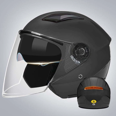 helmet, winter warm and windproof, suitable: Motosiklet kaskı (dəbilqə) - b4-dual-mirror-model-matte-black-high-definition-long-mirror-3c-certified