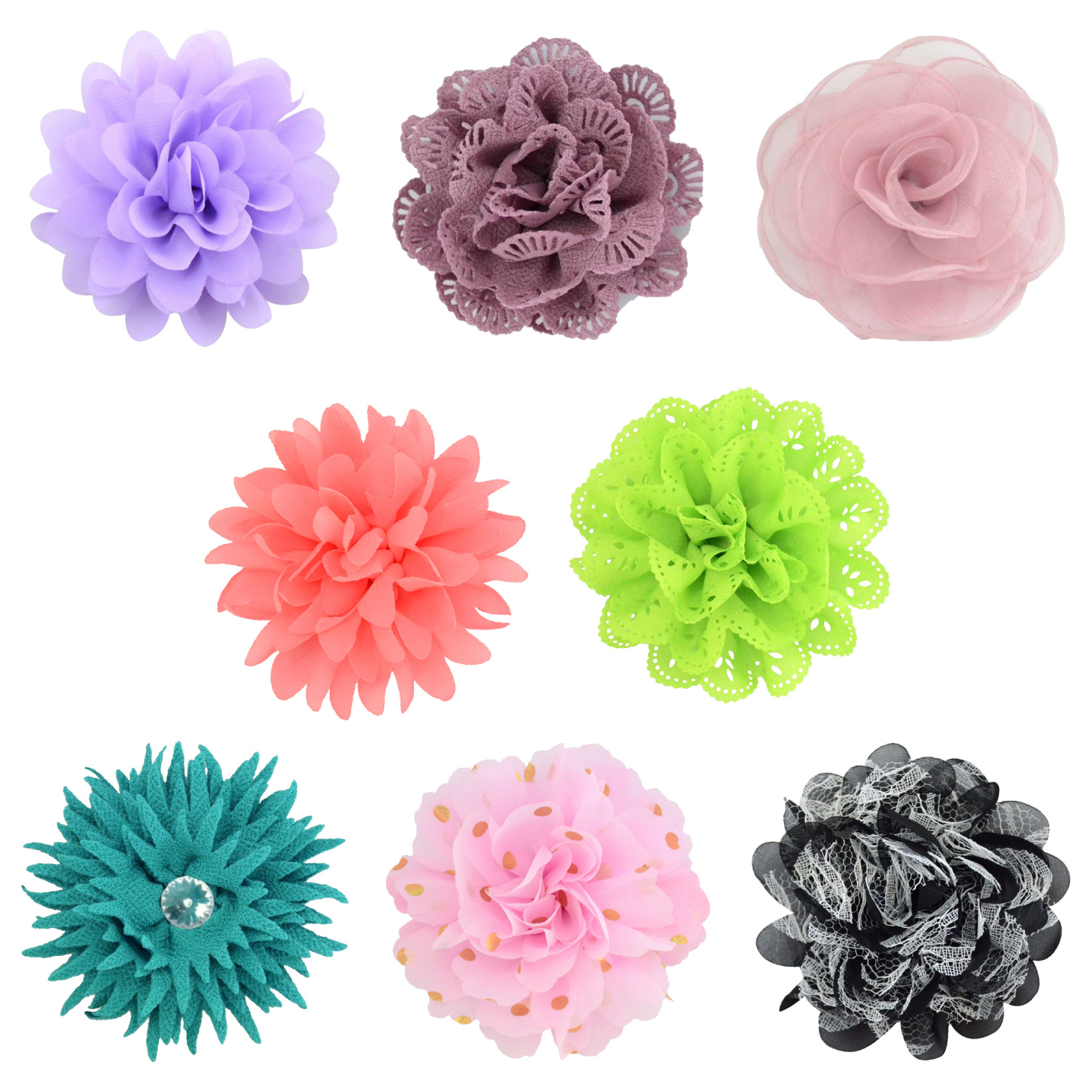 嘀嗒猫现货批发舞蹈头饰表演舞台饰品花朵发饰炫雅风头花雪纺花