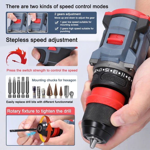 16.8V cordless impact wrench with brushless high-power high-speed charger, home drilling electric screwdriver