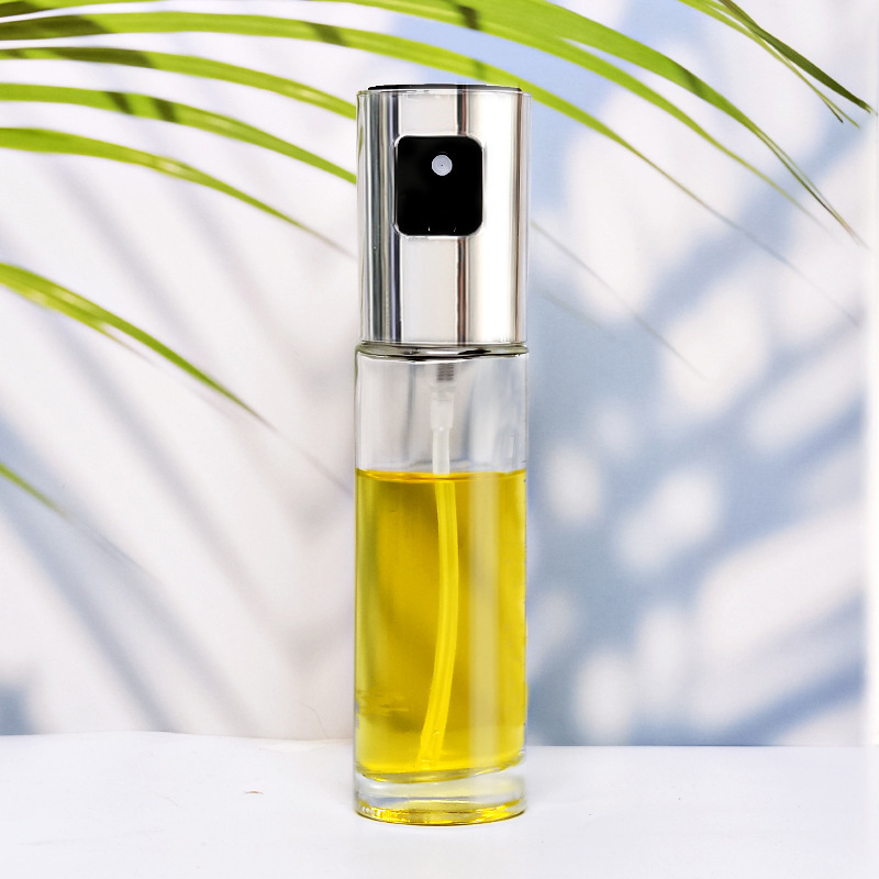 Spot olla de inyección de combustible para el hogar Botella de inyección de combustible de compresión atomizada Botella de condimento Suministros de cocina con olla de aceite de vidrio de escala