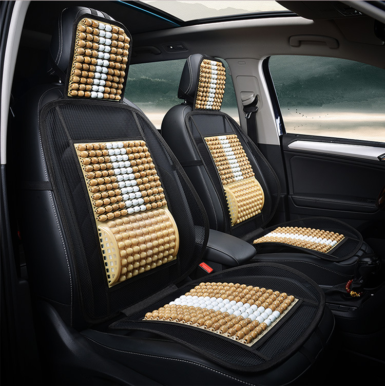 Wooden Bead Car Cooling Seat Cushion Summer Ventilated Single Seat
