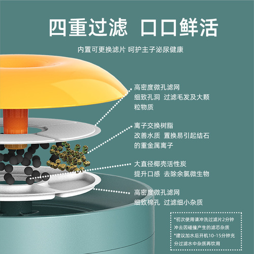 Tianyuan Pet Smart Water Fountain Cat Feeder and Dog Waterer with Circulating Filter and Silent Wholesale