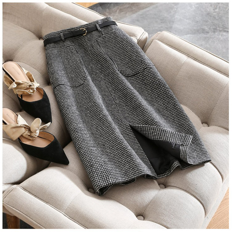 F9621 1590K CHÂN VÁY ĐẦM NỮ HANTDC DÁNG CHỮ A KẺ CARO KẺ CARO THỜI TRANG NỮ G04 SẢN PHẨM MỚI