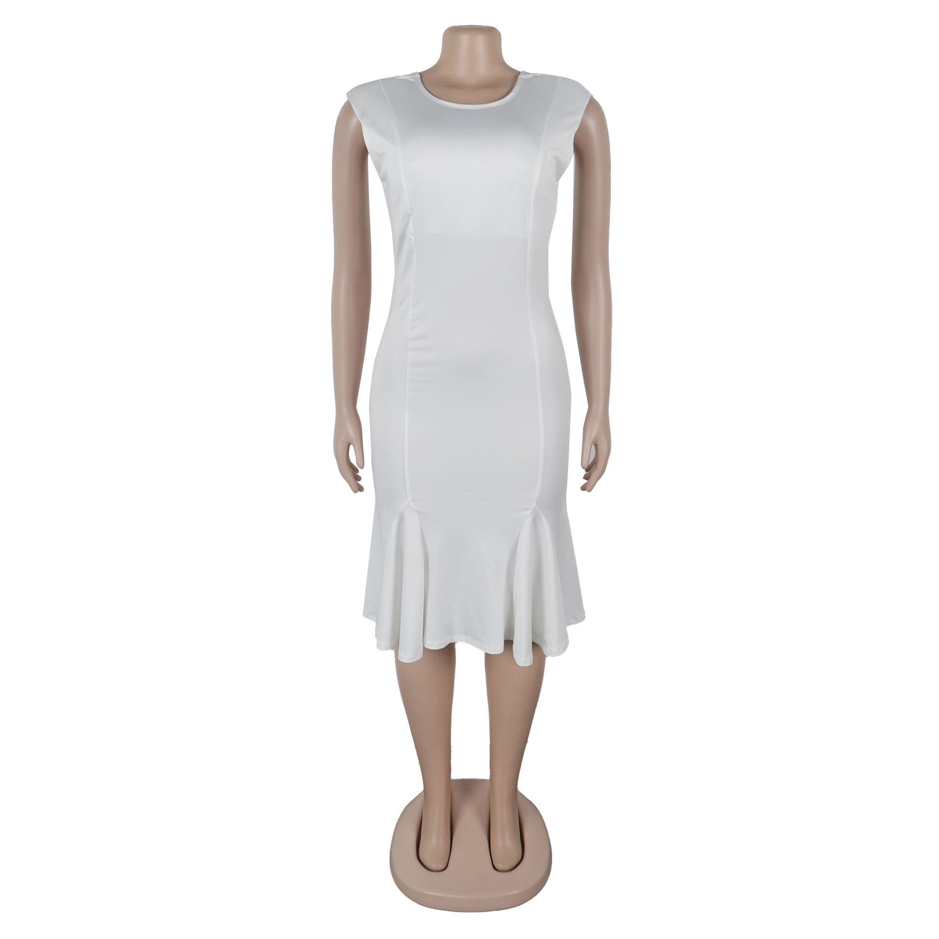 Women Sexy Stitching Stretch Slim Sleeveless Sheath Lace Dress