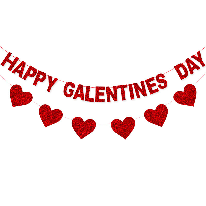 Día de San Valentín decoración amor brillo guirnalda propuesta compromiso amor guirnalda boda decoración fiesta diseño banner