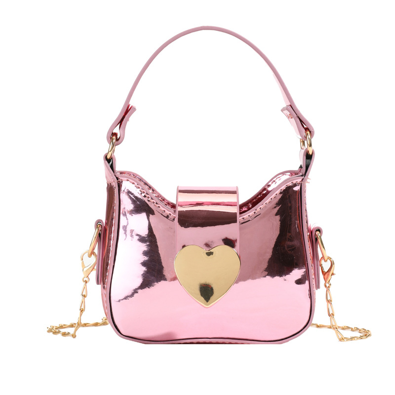 Bolso de hombro de niña brillante láser de moda, dulce y cariñoso mini bolso de bebé, nuevo bolso de cadena para niños, marea