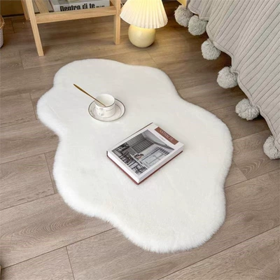 High-End Carpet, Plush Mat, Thickened Sleeping Pad, Transformation Tool for Bedroom, Fluffy Carpet for Covering the Entire Room (Car Carpet) - white-60x90cm