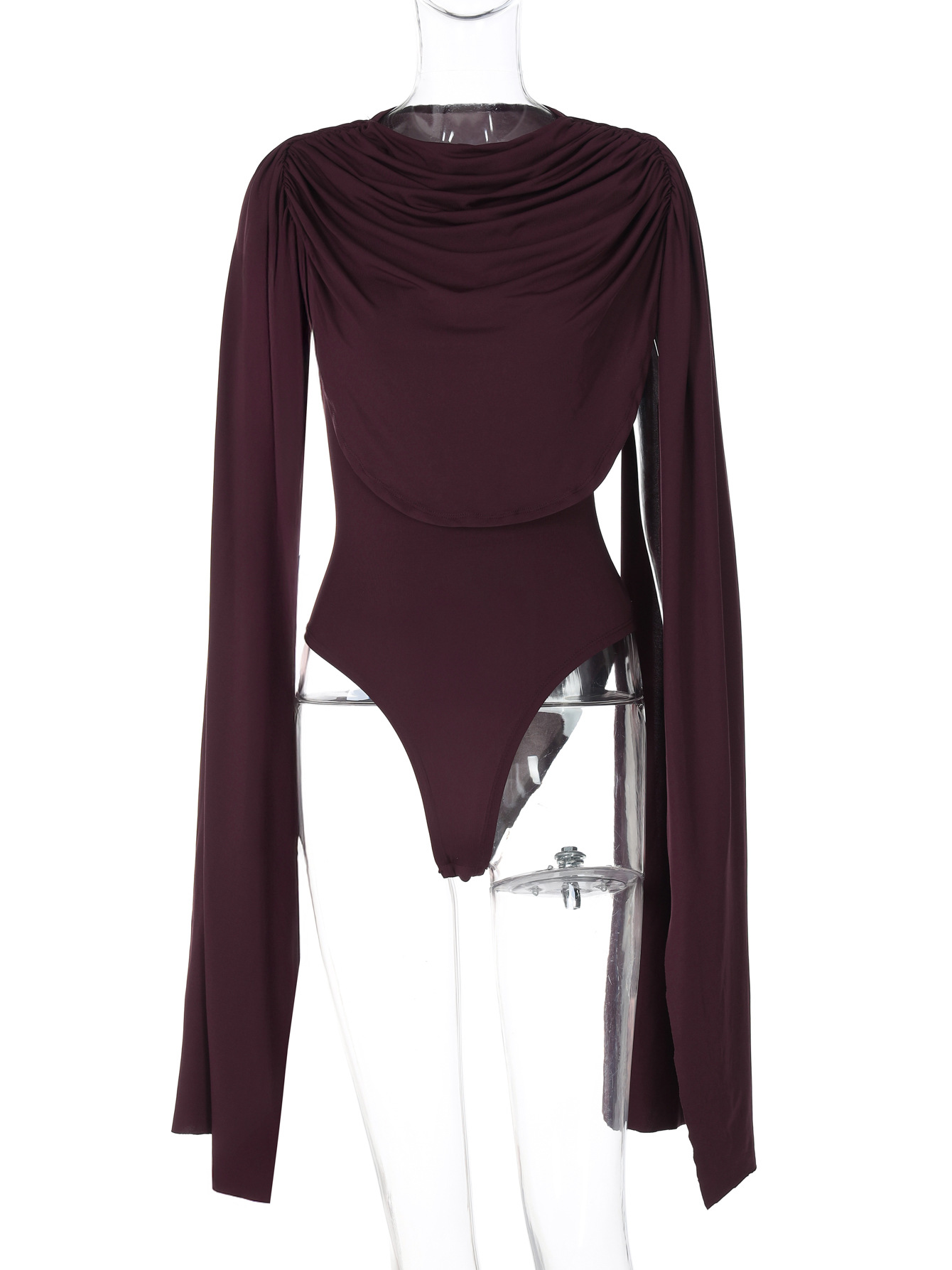 Women's High Waist Bodysuit Elegant Solid Colour Jumpsuit Romper_voghion.com