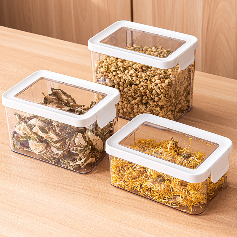 Sealed Jar Plastic Storage Box Transparent Tea Canister Dry Goods Snacks Mung Beans Red Dates Storage Box Food Grade