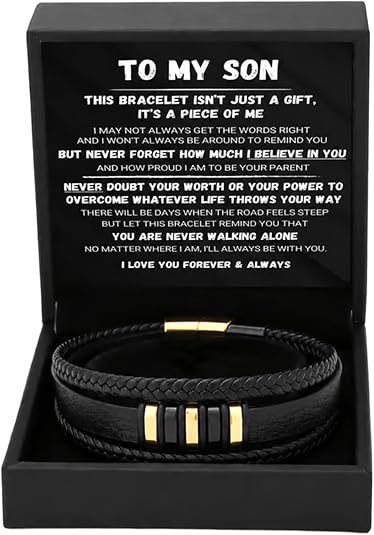 To My Son - Never Alone - Braided Bracelet Set