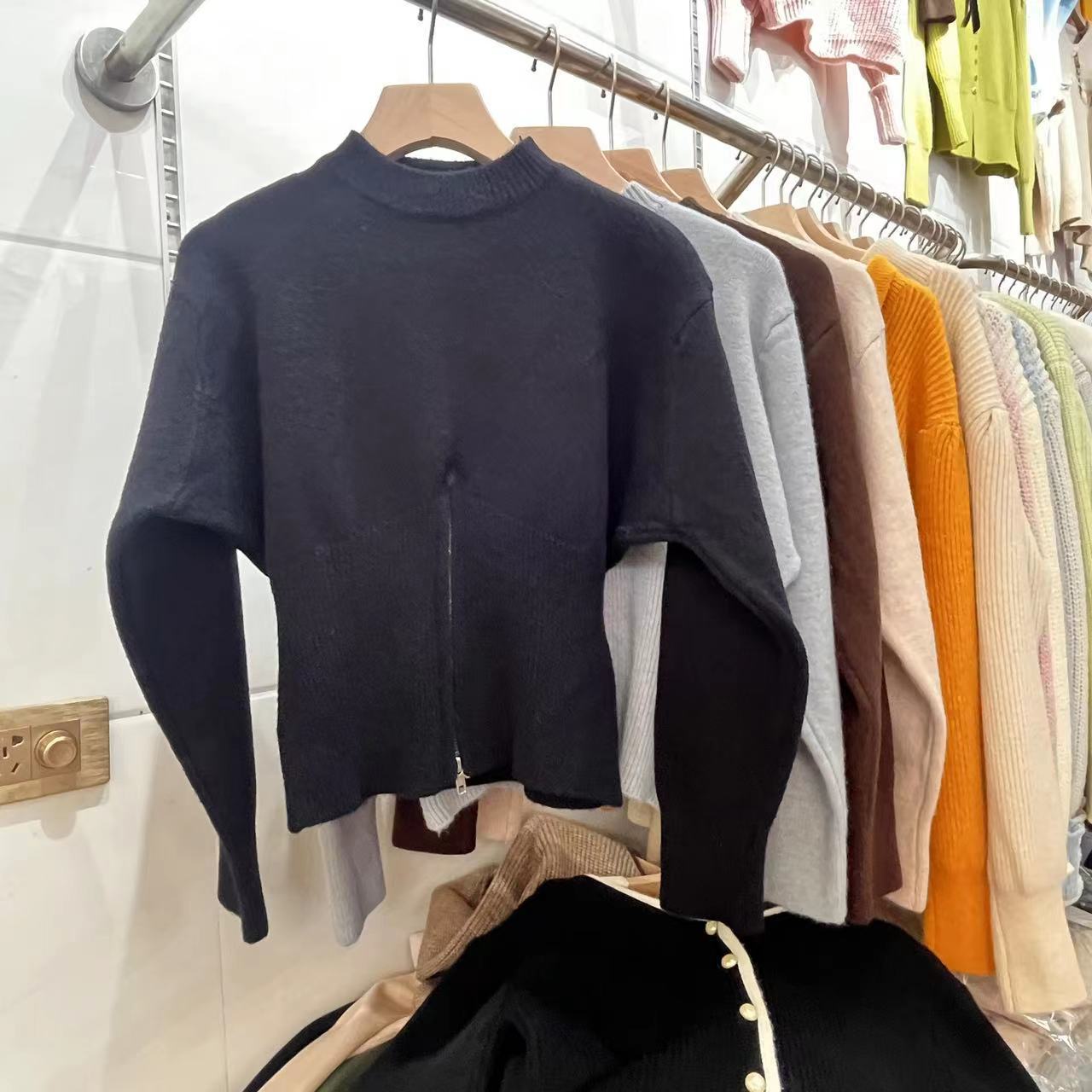 Women's Pullover Round Neck Split Hem French Style Autumn Winter_voghion.com