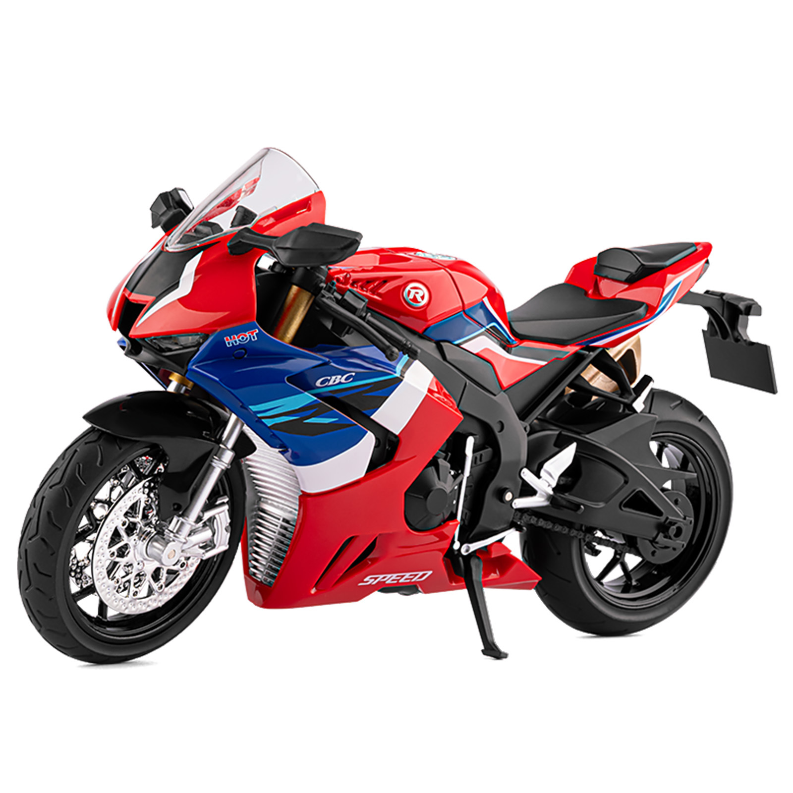 Modelo de motocicleta de aleación a escala 1/9 de la Honda CBR1000RR-R, adorno decorativo para habitación temática de motociclismo.