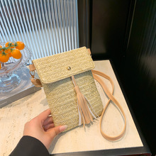 草编包夏季女包2024百搭时尚单肩包女小流苏斜挎包包小众设计小包