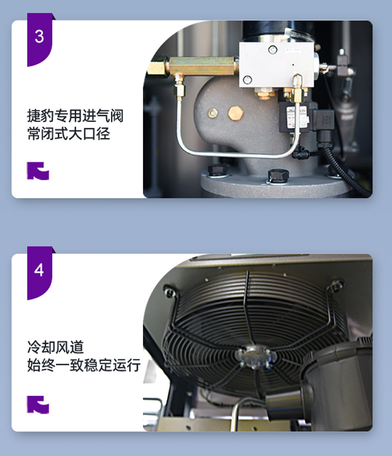 Jaguar Air Compressor Fortune XS Series Combination Sets Are All Available with Jaguar Brand Direct Air Compressors to Save Electricity