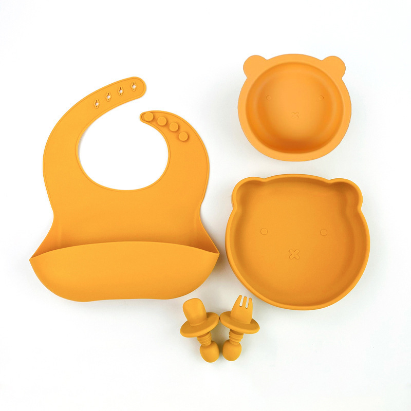 Amarillo jengibre (juego de cuatro piezas de oso)