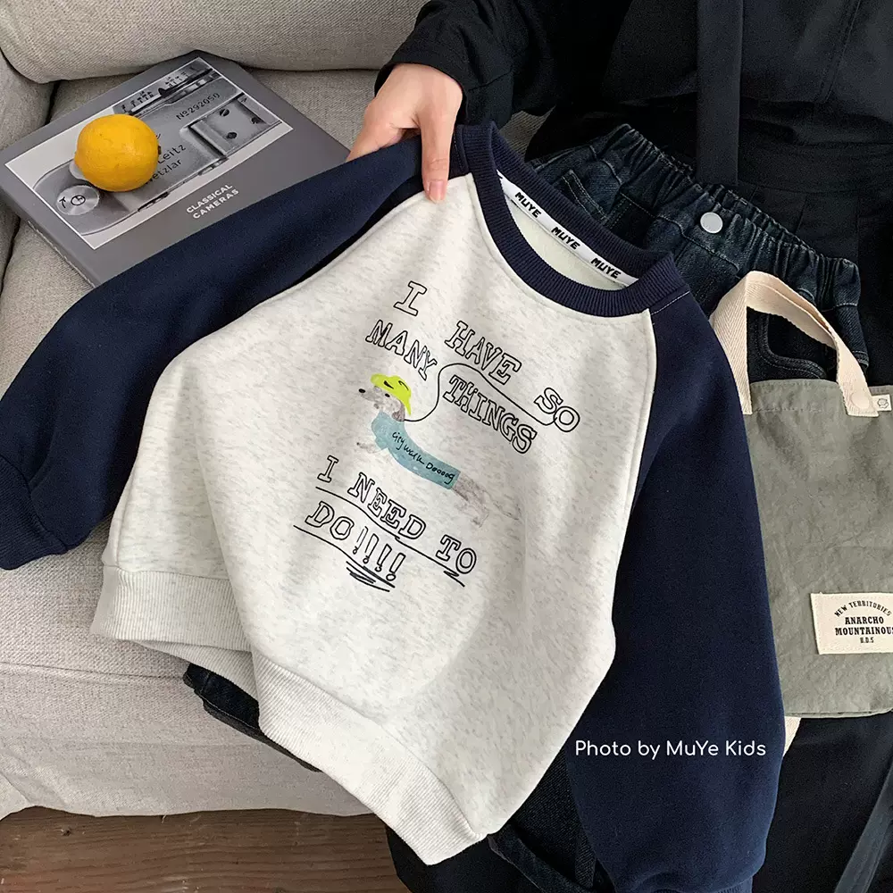 木野加绒卫衣冬季新品湖州织里童装男童可爱上衣儿童韩版休闲服饰