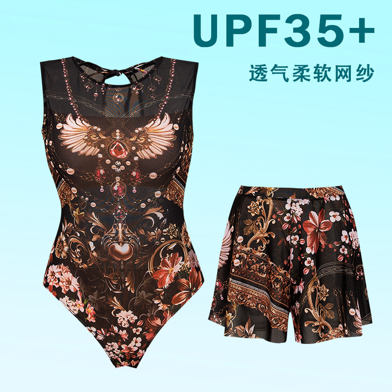 2025 Bikini transfronterizo europeo y americano de una pieza Купальник traje de baño de protección solar pantalones cortos de dos piezas image 10