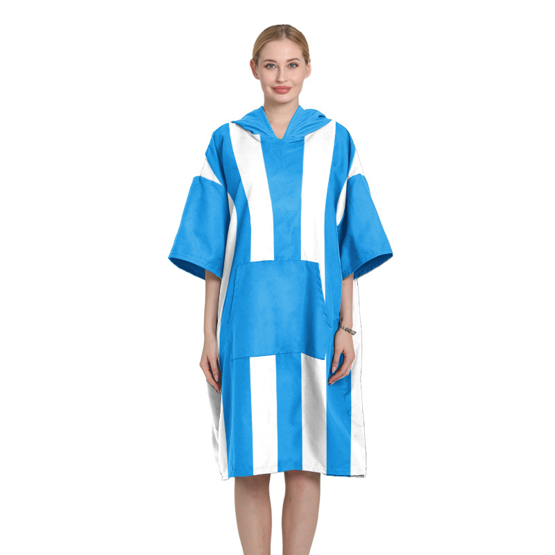 rayas toallas de baño encapuchadas para adultos con bolsillos capa de microfibra playa de secado rápido capa de playa