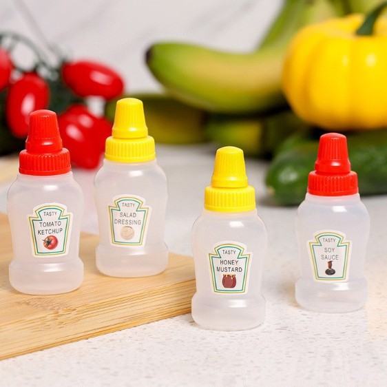 [간장 + 샐러드 + 꿀 + 케첩] 4팩 --- 조롱박 모양의 병