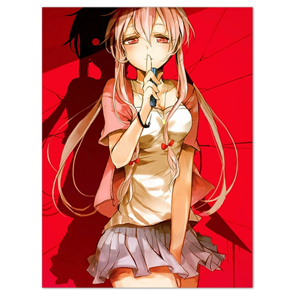 Плакат-наклейка Mirai Nikki (Future Diary) — аниме-мурал, разные размеры (10×15–50×70 см)