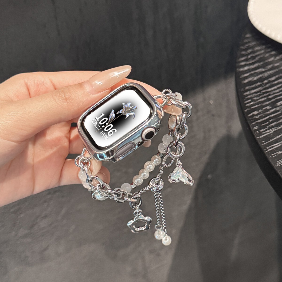 Suitable for Xiaomi Mi Band 9Pro Strap 8Pro New Pearl Metal Chain Wristband Redmi 5 Female 4 Summer Classy