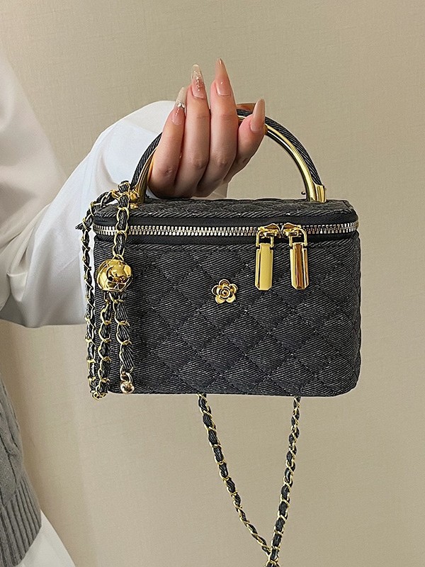 Coreana pequeña caja de viento de fragancia bolso de mano mujer comercio exterior transfronterizo nuevo estilo ChaoDiang bordado cadena mochila