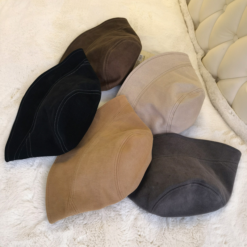 Instagram Wind~Bucket Covering Fisherman Women's Korean Edition Showing Face Small Net Red Bucket Self closing Hat_voghion.com