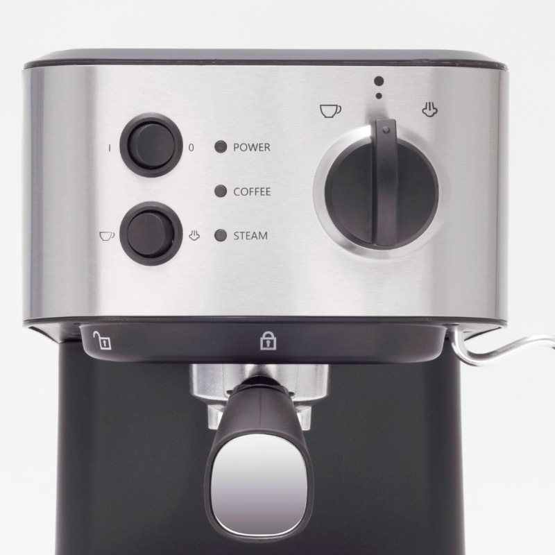 Cafetera de 1050W para uso doméstico, suministro transfronterizo para comercio exterior, pequeña, semiautomática, tipo vapor de alta presión para espumar leche, estilo retro.