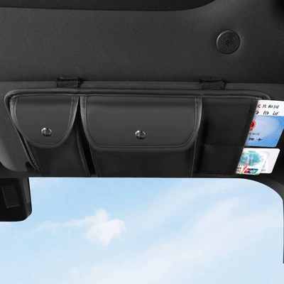 Sun visor rearview mirror Car Glasses Holder, In-Car Driver's