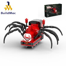 BuildMoc儿童积木小火车玩具查尔斯小火车兼容乐高玩具