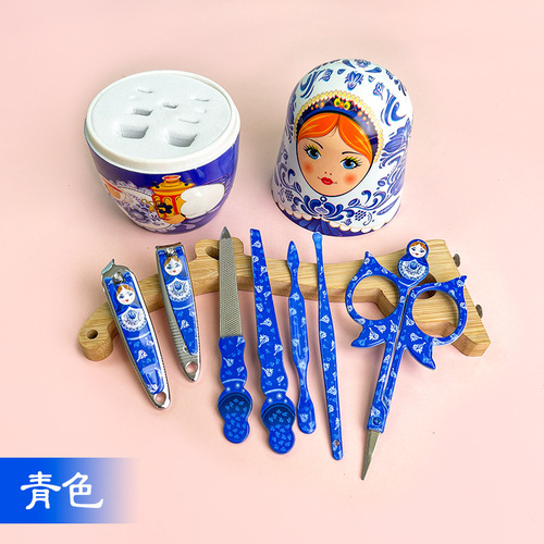 Creative Plastic Russian Matryoshka Doll Nail Scissors Nail Clipper Manicure Set Home Decoration Crafts Ornaments Wholesale