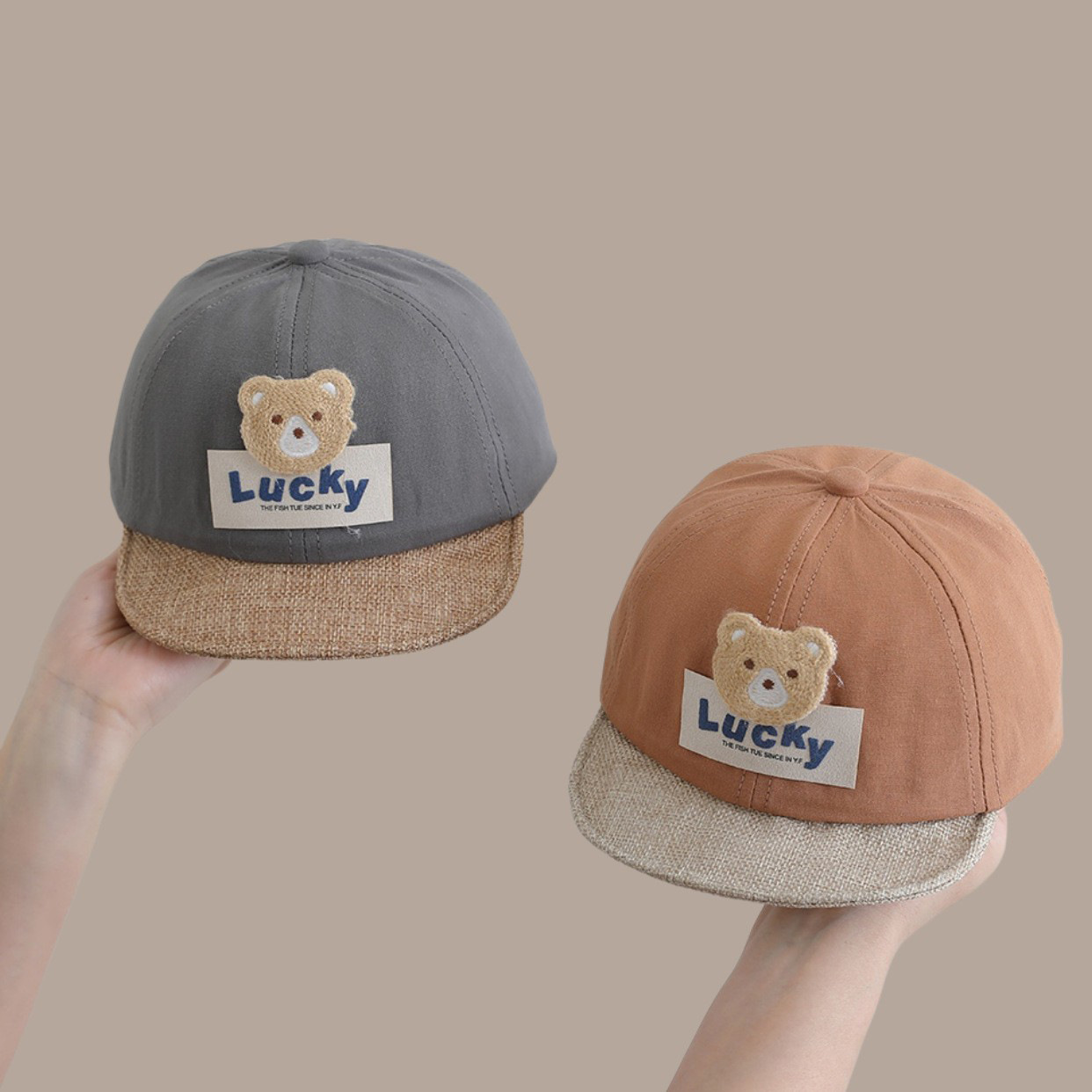 Sombrero coreano para bebés primavera y otoño lindos osos sombreros de béisbol de ala suave para bebés varones sombreros de moda para niños pequeños