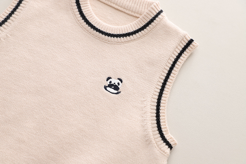 Kinder Strickweste Strickjacke Und Cartoon Shirt Set_voghion.com